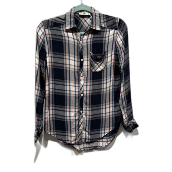 abercrombie kids Other - Abercrombie & Fitch Flannel Navy Plaid Button Up Long Sleeve Shirt Girls Large